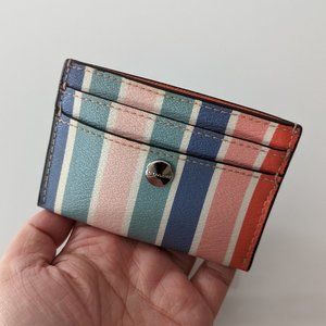 Coach Peyton Card Holder Multi Stripe